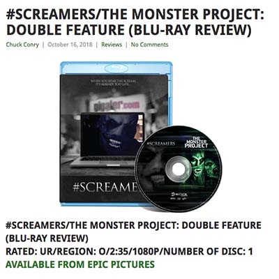 #SCREAMERS/THE MONSTER PROJECT: DOUBLE FEATURE (BLU-RAY REVIEW)